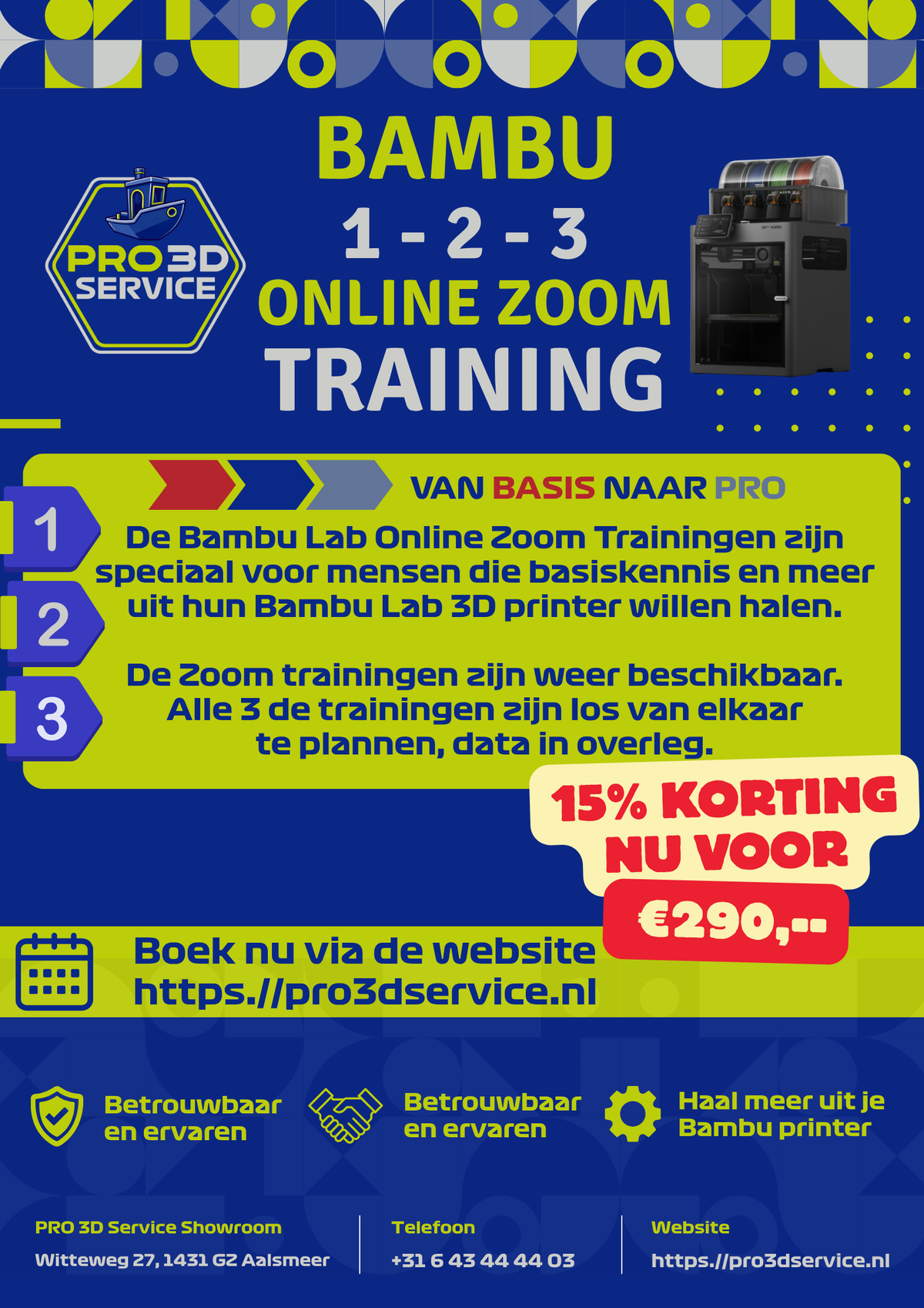 PRO 3D Service Academy - Online Zoom - Bambu Basis - Beginner