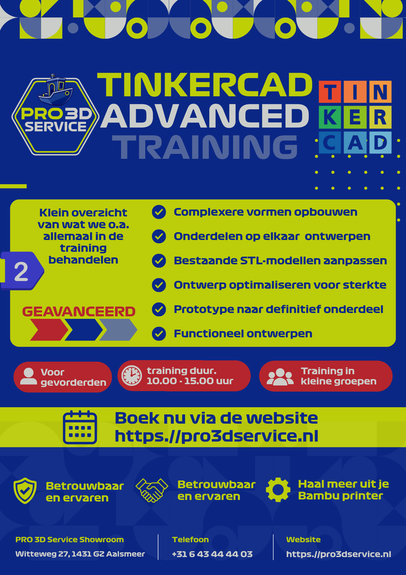 PRO 3D Service Academy - Tinkercad Advanced (gevorderden)